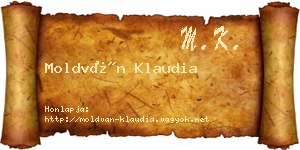 Moldván Klaudia névjegykártya