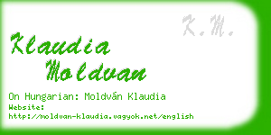 klaudia moldvan business card